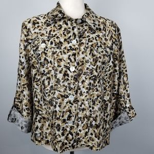 Ruby Rd Favorites Animal Print Shacket Sz14P EUC